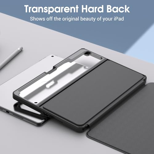 ProCase iPad 9世代 ケース 8世代/7世代通用(2021 2020 2019) 10.2インチ ペン収納 フォリオケース 耐衝撃 保護カバー オートスリープ対応 (ブラック)