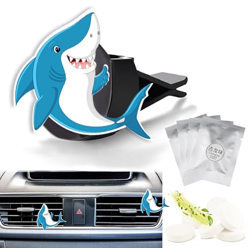 Image of Cute Car Air Freshener Clips Shark Car Vent Clip Shark Cars Scents Cologne Air Conditioner Clip Auto Vent Interior Decoration Cars Accessories Sharks Loves Gifts for Women Men