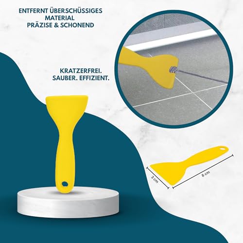 EMSNOVA® Silikonentferner Werkzeug-Set – 24-teiliges 3-in-1 Profi-Set mit Fugenschaber, Fugenmesser & Fugenglätter – inkl. Ersatzklingen – Ideal für Bad, Küche & Fensterdichtungen