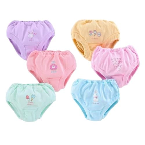 Baby Girls' Cotton Training Pants, Pack of 3,6 and 12Pastel Colours with Cute Designs (in, Age, 2 Years, 3 Years, Regular, 6, Light Multicolour) - Image 3 thumbnail