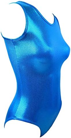 Sookie Active Metallic Sheen Classic Tank Leotard (Ocean Blue, Ladies - Medium)