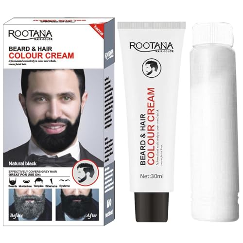 Teinture Barbe - Teinture Bárbe Homme | Coloration Moustache Et Barbë Homme | Ème Colorante Pour Barbë Noire Ou Marron, Couleur Naturelle & Durable, Facile À Appliquer, Kit Soin & Coiffage Barbe