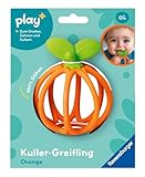 1 mois orange bleue Aide à la dentition amusante en 100 % silicone de qualité supérieure, passe au lave-vaisselle et hygiénique