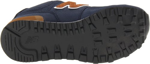 Image of New Balance Kid's 574 V1 Lace-Up Sneaker, Navy /Brown, 12.5 M US Little Kid (4-8 Years)