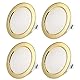 Sweet Led 4x flache Einbauleuchte 12V IP44 – Gold – Mini LED Möbeleinbaustrahler rund 3,5W 6500K kaltweiß – Feuchtraum geeignet