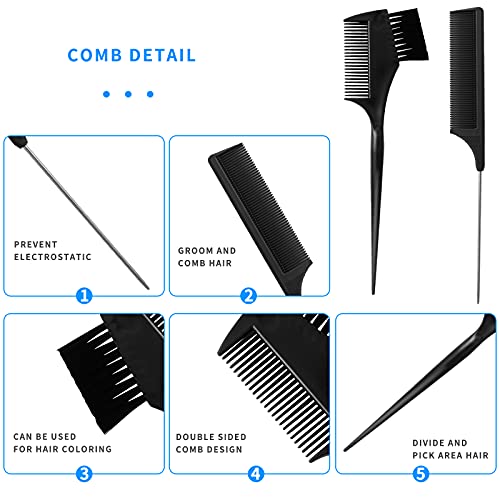800pcs Elastic Rubber Hair Bands, WSYUB Hair Tools with Rattail comb, Gentle Edges Brush,Topsy Tail Tools