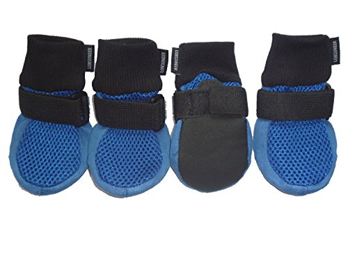 Lonsuneer Dog Boots Breathable And Protect Paws Soft Nonslip Soles Blue Color Size Medium - Inner Sole Width 2.56 Inch #TOP7