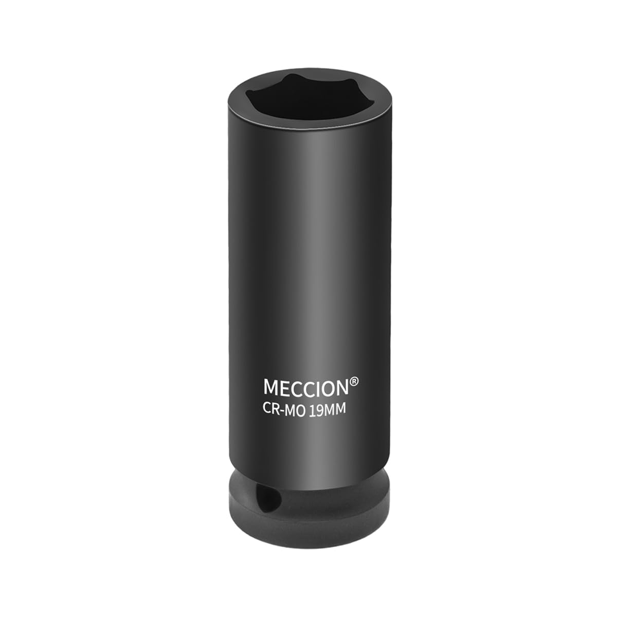Meccion 1/2 Inch Drive Impact Socket 19mm Heavy Duty Cr-Mo 6 Point Deep Socket, 78mm Length