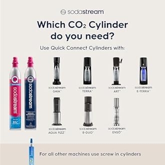 SodaStream CO2 Gas Carbonation Bundle | 60L QuickConnect Cylinder x 3, Pink CQC System - Never run out of CO2 again - Compatible with Terra, ART, Aqua Fizz, E-Terra, E-DUO, Enso, Gaia