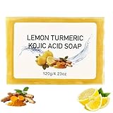 Scentric Glow Soap, Zitronen-Kurkuma-Kojisäure-Seife, Kurkumaseife gegen dunkle Flecken, feuchtigkeitsspendende Tiefenreinigung für Frauen und Männer, Kurkuma-Zitronenseife 120 g (1pcs)