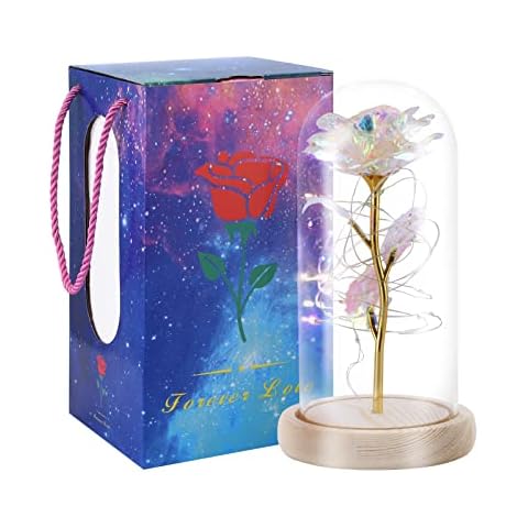 ZAZZIO Rose Gifts for Mom, Mom Gifts for Mothers Day, Gold Foil Roses with Love, Led Light String on Colorful Flower, Unique Gift for Her Graduation, Birthday, Wedding Anniversary for Sister Cover