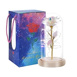 ZAZZIO Rose Gifts for Mom, Mom Gifts for Mothers Day, Gold Foil Roses with Love, Led Light String on Colorful Flower, Unique Gift for Her Graduation, Birthday, Wedding Anniversary for Sister