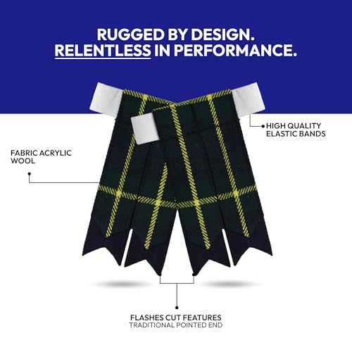 Image of Scottish Tartan Kilt Flashes with Elastic Adjusters