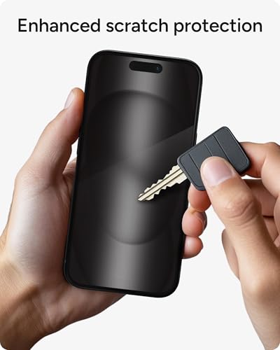 Image of ZAGG Glass Elite Privacy iPhone 15 Screen Protector - 5X Stronger with Reinforced Edges, 2-Way Privacy Filter, Scratch & Smudge-Resistant Surface, InvisibleShield, Easy to Install