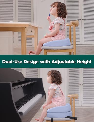 Image of Babelio 2-in-1 Ergo-Designed Booster Seat for Kitchen Chair, Promote Proper Upright Posture, Toddler Booster Seat for Dining Table, Removable & Washable Cover, Suitable for 18 Months to 5 Years, Blue