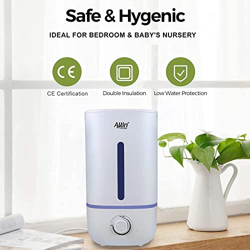 Image of Allin Exporters J2023 Ultrasonic Humidifier Cool Mist Air Purifier for Dryness, Cold & Cough Large Capacity for Room, Baby, Plants, Bedroom (1 Year Warranty) (4.3L)