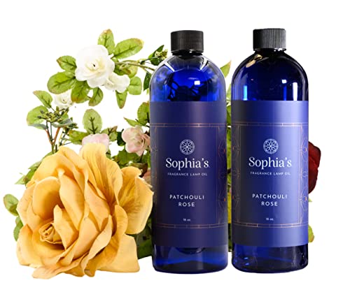 Sophia's Patchouli Rose Fragrance Lamp Oil Refills 2-Pack, Effusion Lamp Fragrance Oil for Redolere Lamps, Scented Lamp Oil for Fragrance Lamps, 16 Fluid Ounces of Catalytic Scented Oil Made in USA