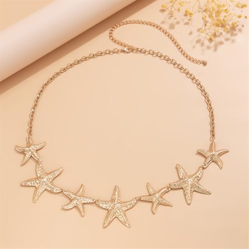 Starfish Waist Chain Belt Vintage Star Statement Belts Belly Beach Bikini Body Chains Waist Jewelry for Women Fashion Holiday Accessory3