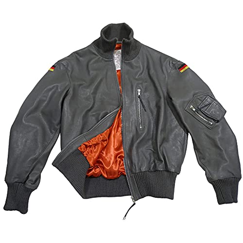 Veste d'aviateur de l'armée allemande grise blouson bomber homme Modeka