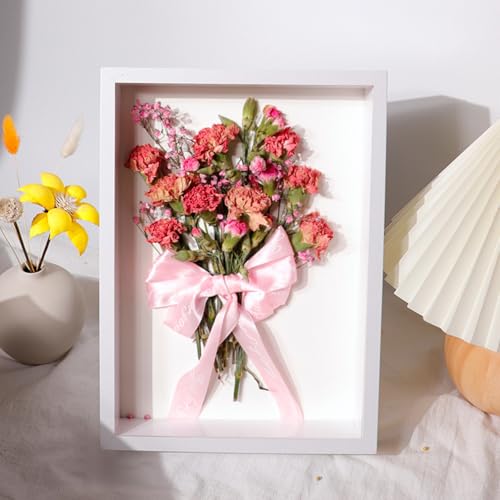 LDHHYH 2 Stück 3D Bilderrahmen zum Befüllen, 20 x 25 cm Tief Bilderrahmen Zum Befüllen für Objekt bis 5cm, Acrylglas Weiß Bilderrahmens Tief zum Befüllen, 3D Rahmen für Objekte, Blumen, Wand & Desktop