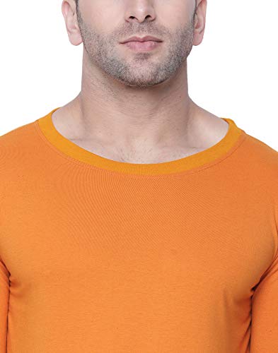 Image of Farbot Men's Regular Fit T-Shirt (FAR 002 XL Mustard Yellow XL)
