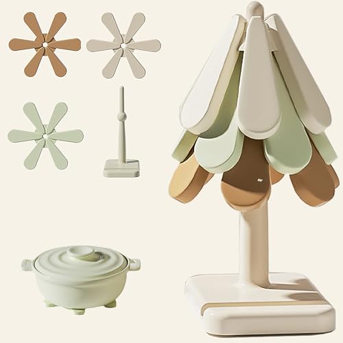 Listado de Salvamanteles para comprar hoy. 41 SINJERREAY - Juego de salvamanteles de árbol decorativos, salvamanteles de silicona de cocina para platos calientes, posavasos antideslizantes y resistentes al calor, alfombrillas...