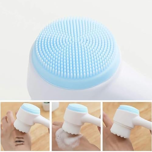 Escova Facial 2 em 1 de Limpeza de Pele Skin Care Autocuidado (Verde Fluorescente)