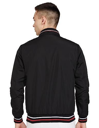 Image of The Indian Garage Co Men Slim Fit Solid Bomber Jackets