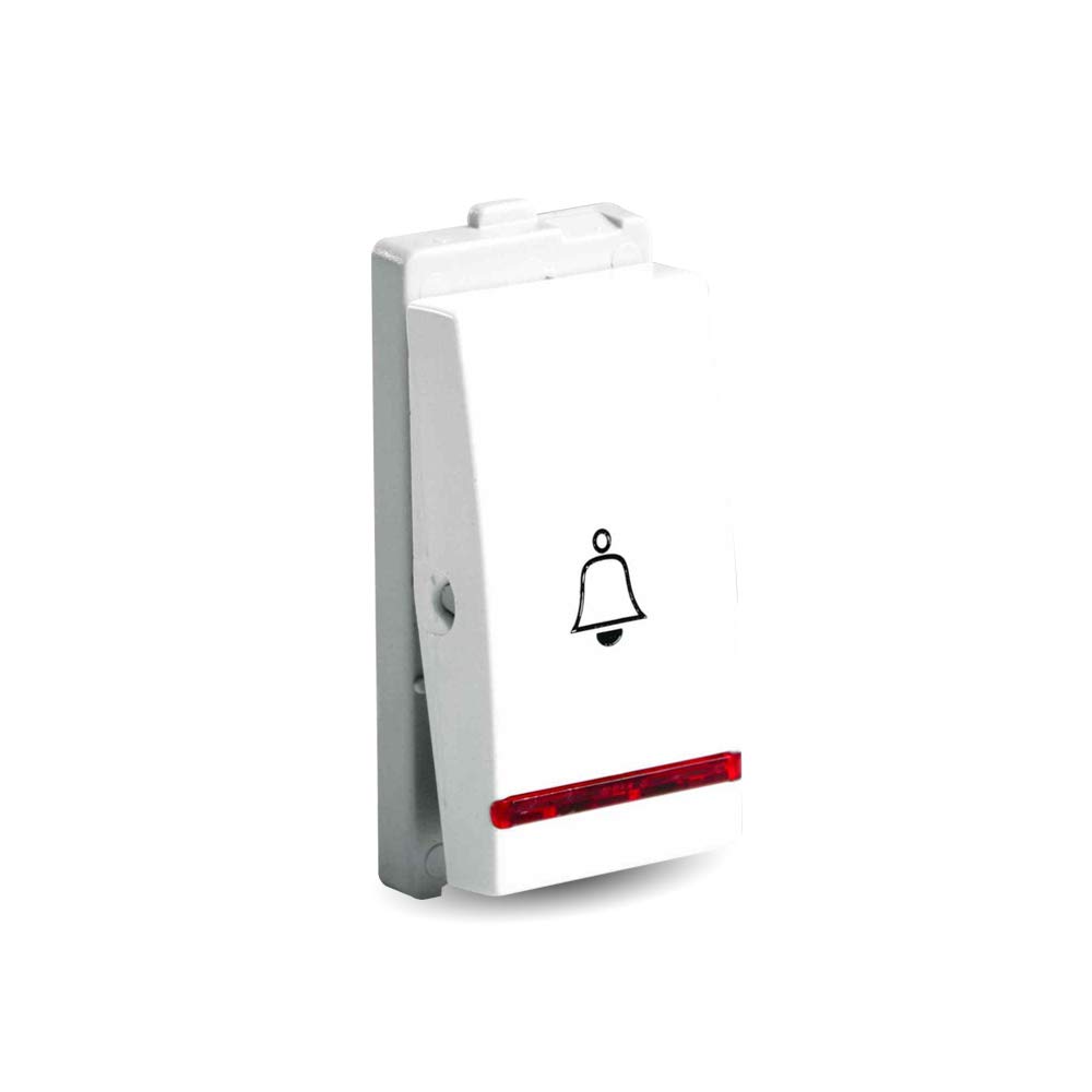 Schneider Electric Opale-6A Bell Push Switch, with Indicator, Dark Grey (Pack of 20)