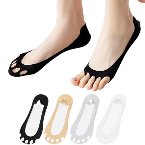 eleg & stilance Women No Show Low Cut Socks For Women Dance Pilates Open Toe Fingerless Socks-picture-13