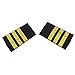 JETEHO 1 Pair Professional Pilot Uniform Epaulets - Three Bars