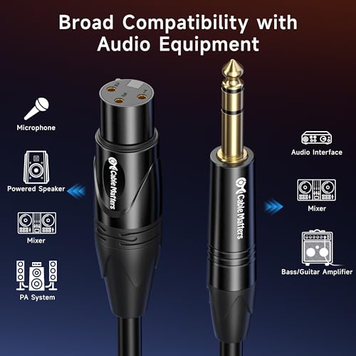 Image of Cable Matters 6.35mm (1 /4 Inch) TRS to XLR Cable (Male to Female) 6 Feet