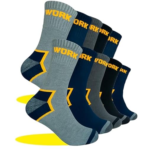 Calcetines Trabajo Hombre Reforzados, Calcetines Acolchados para largas jornadas de Trabajo de Algodón con Talón y Punta Reforzados , Diseño Surtido (FR/ES, Números, 40, 46, Regular, Regular, X5) | Ya disponible en tu tienda friki favorita! En mundofriki.es!