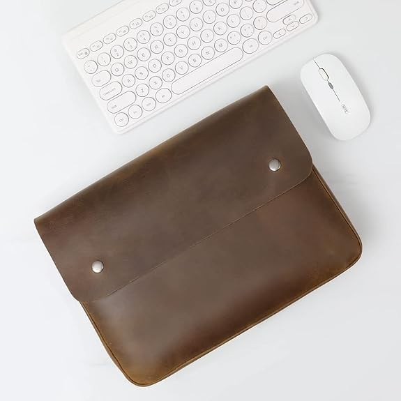 Leather File Folder Organizer Document Holder, File Case, A5 Binder, Envelope Portfolio, Leather Portfolio ,Spacious Leather Folio Laptop Sleeve Case for 13"14" 15" Laptops,Macbook & Tablets