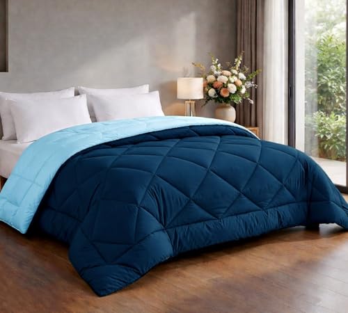 Image of VAS COLLECTIONS Summer Razai /AC Comforter 220 GSM - Double Bed (90 x 86 Inches / 220 x 228 cm), Super Soft & Fluffy, Lightweight All Season Microfiber Comforter - Aqua & Teal