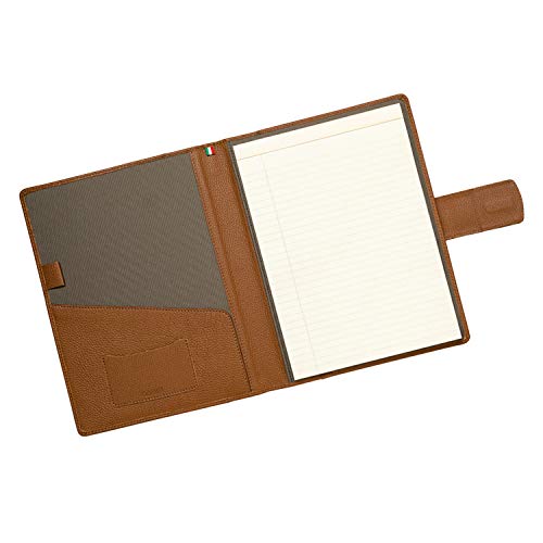 Image of Maruse Italian Leather Executive Padfolio, Folder Organizer with Magnetic Closure and Writing Pad, Handmade in Italy, Rope