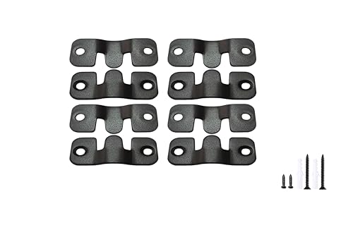 Image of 4 Pairs Stainless Steel Concealed Picture Frame Hanging Buckle Black Thickened Firm Mountain Mirror Buckle Picture Frame 1.7 x 0.75 inch Hardware Accessories Furniture Connector