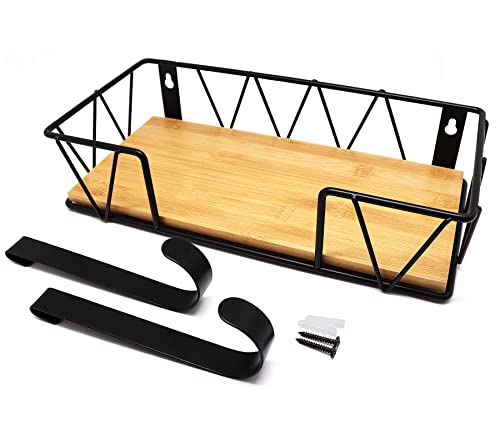 Yugtcen Ironing Board Wall Mount, Metal Ironing Board Hanger Iron Board Holder With Solid Wood Base Basket And Removable Hooks, For Laundry Room Organization And Storage #TOP2