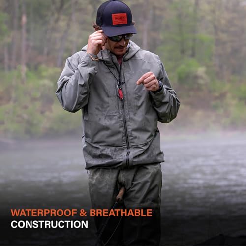 Product Image 3: Simms Men's Freestone Wading Jacket - Breathable Waterproof Fishing Jacket, Pockets & Adjustable Hood, Severe Wet Condition Rain Coat, Hunting Boating Jacket, Foul Weather Gear, Black, XX-Large