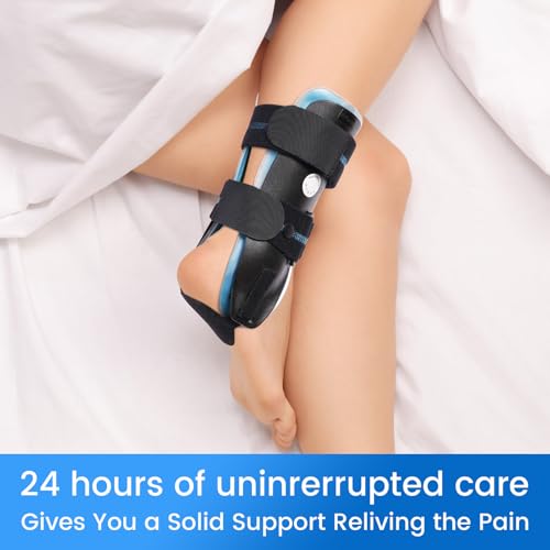 Velpeau Air Gel Foam Ankle Stabilizer Support Brace for Sprained Ankle, Ligament Injury, Tendonitis, Adjustable Rigid Stirrup Ankle Splint for Women and Men (Gel Version, Small, Left Foot)
