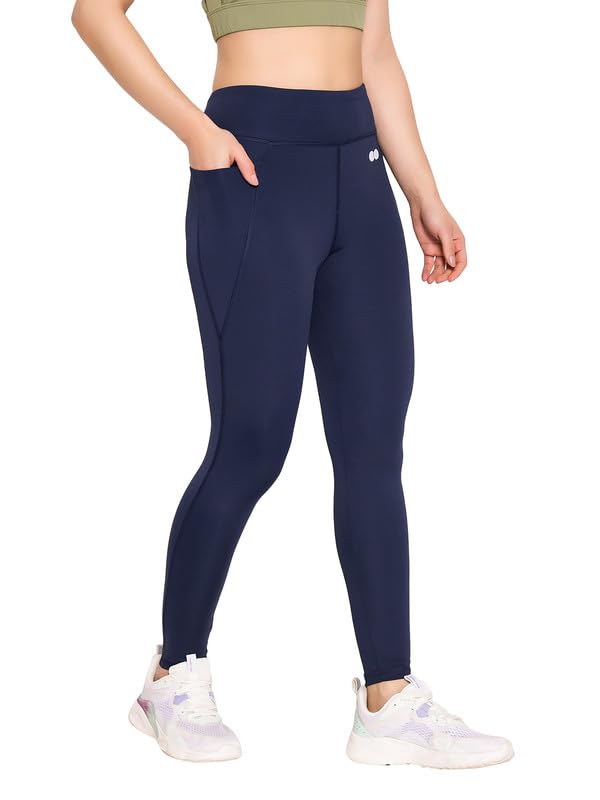 Image of Clovia Women's High Rise Snug-Fit High-Rise 4 Pocket Active Tights