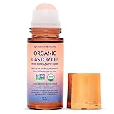 QUEEN OF THE THRONES® Organic Golden Castor Oil Roll-On with Rose Quartz | 100% Pure for Skin, Brows & Lashes and less mess Castor Oil Packs | Hexane-Free | USDA Certified | Cold-Pressed 1.7oz (50mL)