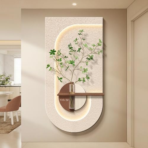 Décoration murale 3D en grès PVUECHADEA 100x50cm avec applique LED