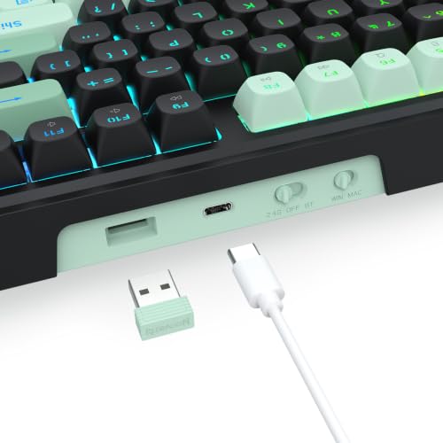Image of Redragon K745 PRO Wireless Gasket RGB Gaming Keyboard, 108 Keys Mechanical Keyboard w /Extra 4 Hotkeys, Hot-Swap Socket, 5-Layer Noise Dampening, See-Through Round PBT Keycaps, Creamy Linear Switch
