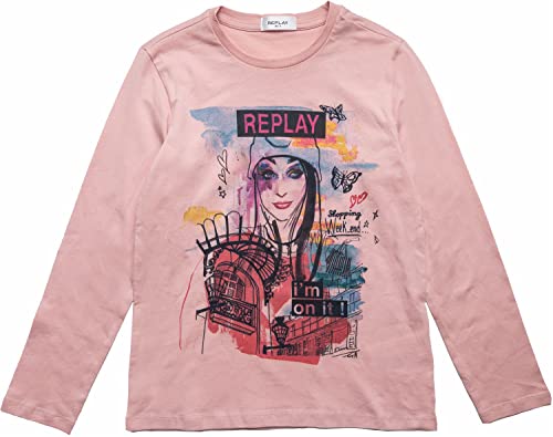 Replay Sg7091 t-shirt fille col rond manches courtes en coton