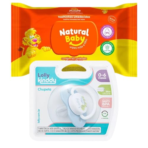 Kit Conjunto 01 Lenço + 01 Chupeta 0-6 Menino Bico Achatado Toalh...