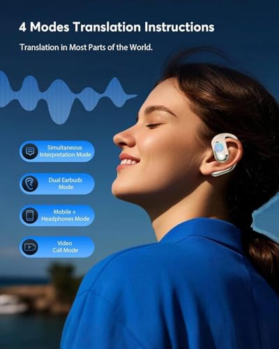 Image of Paekole AI Translation Earbuds, Real-Time Two-Way Translator in 198+ Languages, Audifonos Traductores Ingles Espanol, 3-in-1 Translating Headphones for Travel, Business & Learning