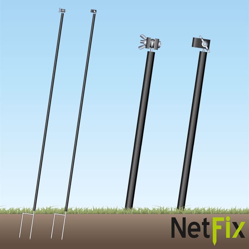 VOSS.farming 5X Netfix - étai pour la Consolidation - 112cm de Hauteur + 15cm Pointes au Sol, pour clôtures/Filets électriques jusqu'à la Hauteur de 112cm Environ