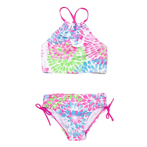 Cute Floral Swimsuit 2 Piece for Girls Summer Strap Halte𝐫 Top Bikini Sets Swimwear Beach Bikinis Bathing Suits