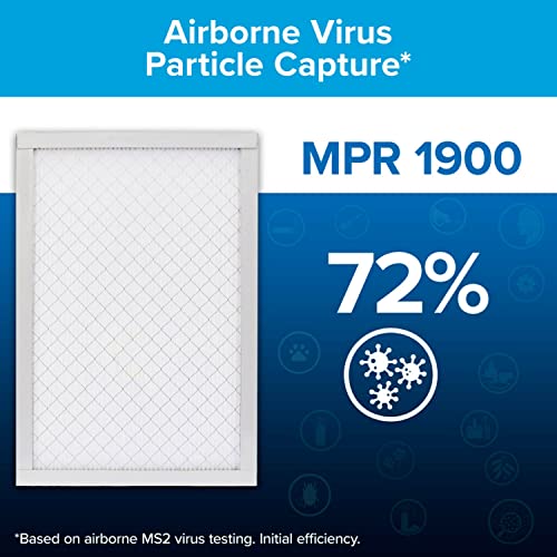 Filtrete Filtro de aire para horno de aire acondicionado MERV 13, MPR 1900, filtro premium para alérgenos, bacterias y virus, filtro de limpieza electrostático plisado de 3 meses de 1 pulgada, paquete